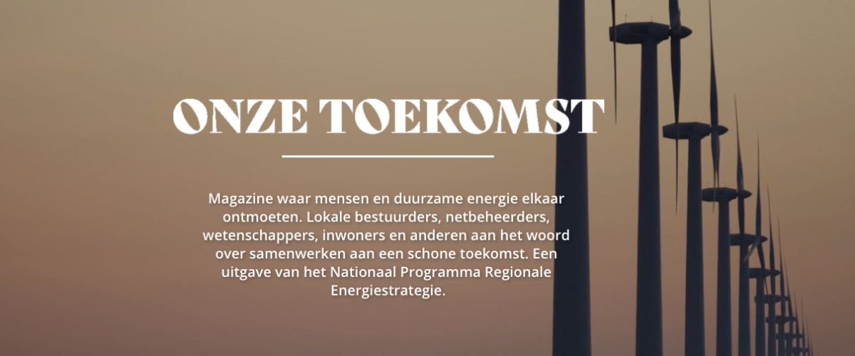 Voorkant online magazine Onze Toekomst van NPRES